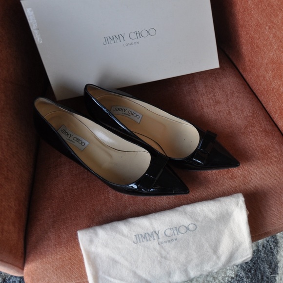Jimmy Choo Patent Leather kitten Heel pumps - Picture 1 of 3